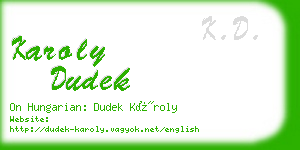 karoly dudek business card